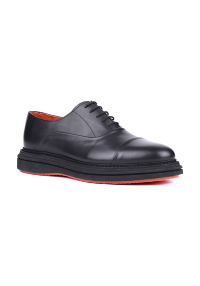 Shoetyle - Siyah Hakiki Deri Bağcıklı Erkek Klasik Ayakkabı 250-2035-1533 Deri Siyah