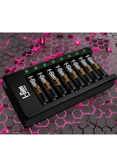 I-Gen G811 8'li Pil Şarj Aleti + 8 Adet AAA Pro 1100 mAh  Şarj Edilebilir İnce Şarjlı Kalem Pilli Set 1.2V Ni-MH