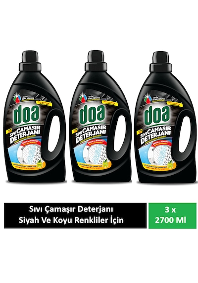 Doa Sıvı Çamaşır Deterjanı Siyah Ve Koyu Renkler 3 X 2700 Ml 2700 ML