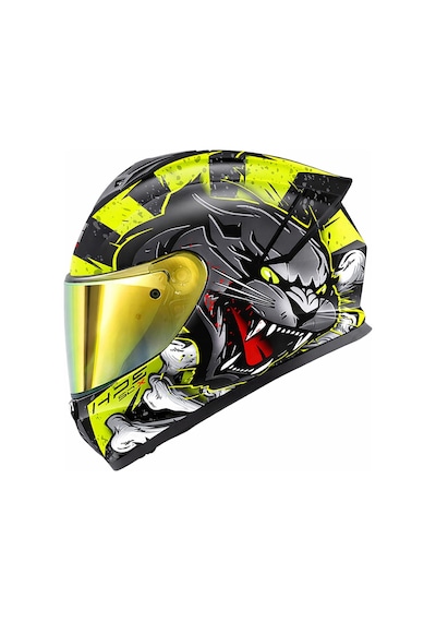 Gıvı 50.x Wıld Mat Siyah-neon Sarı Kask Sarı Vizör Neon Sarı