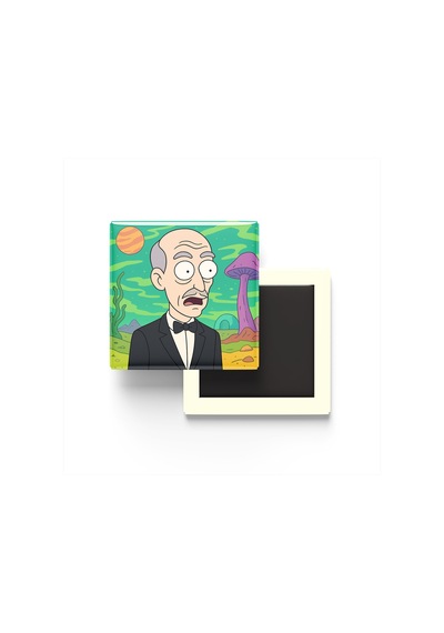 Alfred Pennyworth - 9x9 Cm Baskılı Kare Buzdolap Magneti