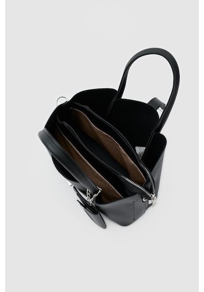 Shule Bags Guide Kartlık Charmlı El Ve Omuz Çantası Siyah
