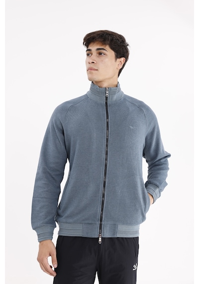 Rowinger Polo Yaka Rahat Kalıp Selanik Yapıda Mevsimlik Spor Görünümlü Sweatshirt PETROL