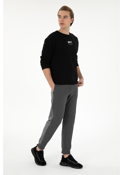 U.S. Polo Assn. Erkek Comfort Fit Bisiklet Yaka Siyah Sweatshirt 50293430-VR046