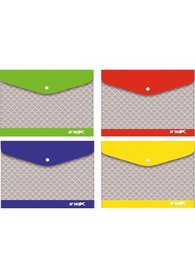 İnox Laminasyonlu Çıtçıtlı Dosya 4 Adet Karışık Renk Çok Renkli