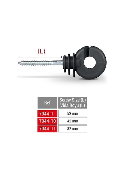 Puhu Siyah Elektrikli Çit İzolatör 42 Mm 50 Ad. Orta Dayanımlı Pp -2480