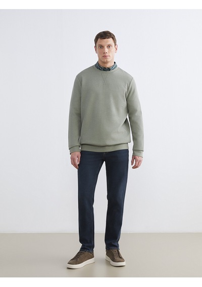 Lcwaıkıkı Classic Yeşil Bisiklet Yaka Erkek Sweatshirt