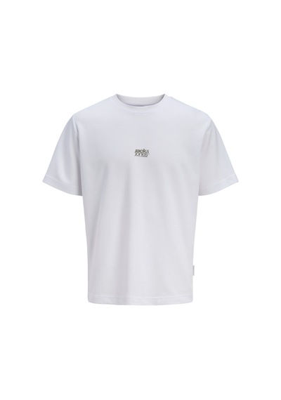 Jack & Jones Breeze Front Print Erkek Beyaz Tişört 12298989-bw