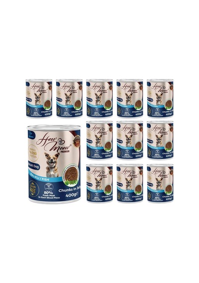 Ayrex Yetişkin Köpek Balıklı Ve Jöleli Konserve Yaş Mama 400 Gr X 12 Adet