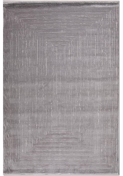 Bespoky Geometrik Modern Salon Halısı Makine Dokuma No 15102 Gri
