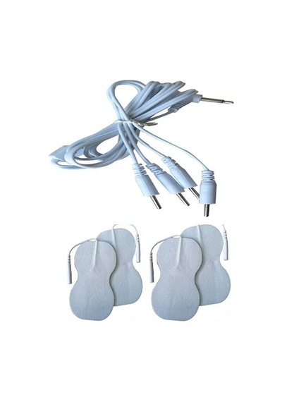 4 Adet 2 Paket Tens Pedi Ve 4 Uclu Tens Kablosu