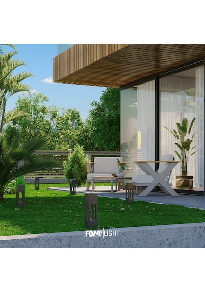 Fonelight Aka Modern Bahçe Aydınlatma Antrasit 35 Cm Antrasit
