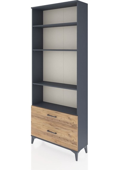 Arges Dolap 4 Raflı 2 Çekmeceli 88x30x221 Antrasit-çam Antrasit