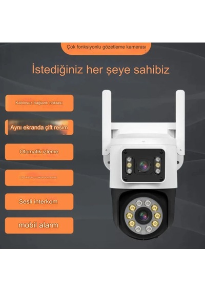 2k Çift Lensli Full Hd Kablosuz Güvenlik,ptz Otomatik Takip İle İ