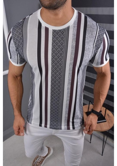 Mcz Giyim Kırmızı Renk Bisiklet Yaka Slim Fit Erkek T-shirt