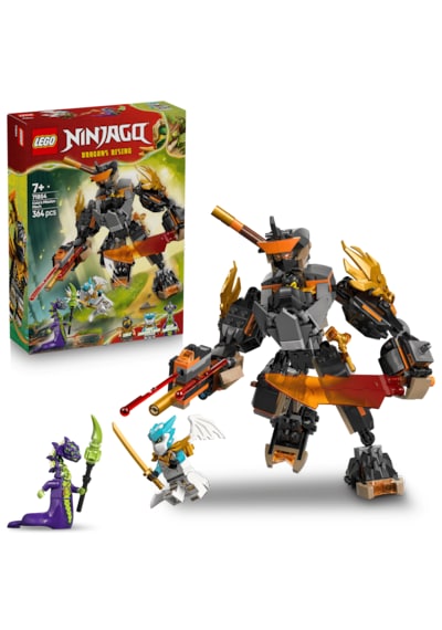 LEGO® NINJAGO® Cole’un Görev Robotu ve Ejderha Zane 71854 - 7 Yaş ve Üzeri Çocuklar için 3 Minifigür İçeren Yapım Seti (364 Parça)