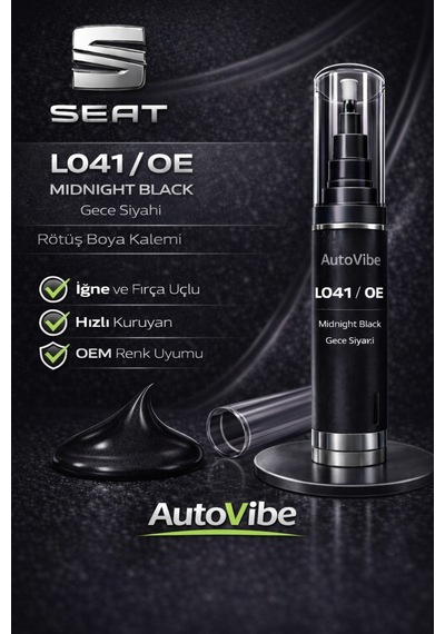 Seat Rötuş Boya Kalemi L041 / 0e Midnight Black 2si1arada Çizik Giderici Skoda Vw Audi - Vag Grubu-