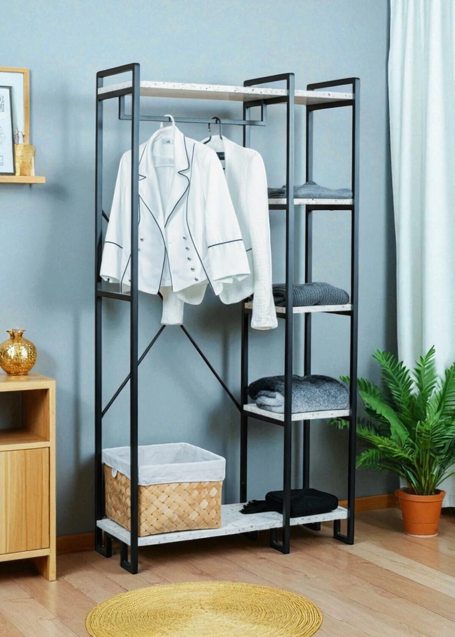 Dekoratif Metal Ayaklı Beyaz Ahşap Raflı Elbise Askılığı Ayakkabılık Çok Amaçlı Portatif Portmanto Gardırop Beyaz Dekoratif Metal Ayaklı Beyaz Ahşap Raflı Elbise Askılığı Ayakkabılık Çok Amaçlı Portatif Portmanto Gardırop Beyaz