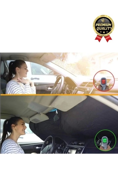 Ultra Dayanıklı Katlanabilir Ve Taşınabilir Uv Işık Engelleyici Çift Katmanlı Ön Cam Araba Güneşliği