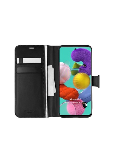 Samsung Galaxy Uyumlu A51 Kılıf Standlı Kapaklı Korumalı Siyah R74254:siyah