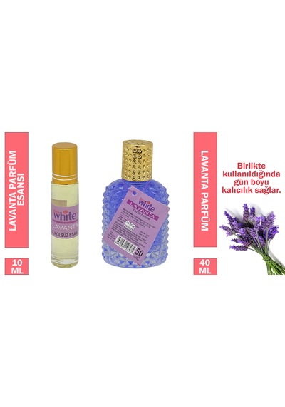Rose White 10 Ml. Lavanta Parfüm Esansı - 40 Ml. Lavanta Parfüm Lavanta