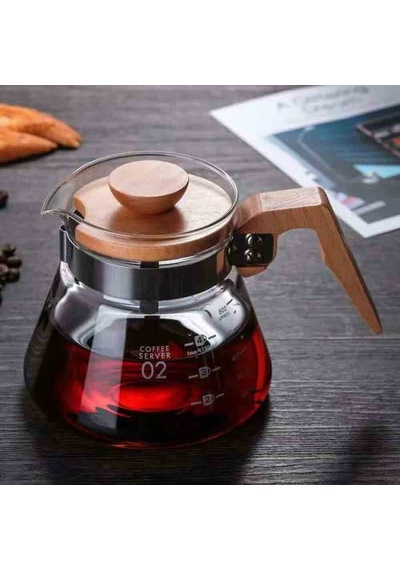 Kahve Sürahisi Ahşap Sap - 600 Ml Diğer