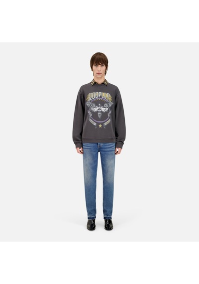 The Kooples Erkek Baskılı Bisiklet Yaka Siyah Sweatshirtbaskılıhswe28004k