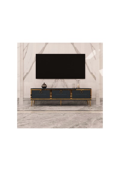 Palo 150 Cm Tv Ünitesi Tv Sehpası Antrasit-altın Antrasit - Altın