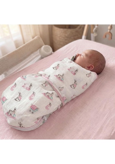 % 100 Pamuk Müslin Bebek Hazır Kundak Bébé Lapin Rose Kndk1019 Diğer