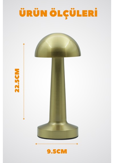 Hangast Hl-009g Dekoratif Metal Gold Mantar Masa Lamba 5v 3renk