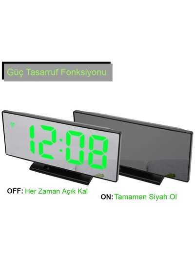 Ayna Çalar Dekoratif Led Saat Sıcaklık Modlu Usb Çalışan Dijital