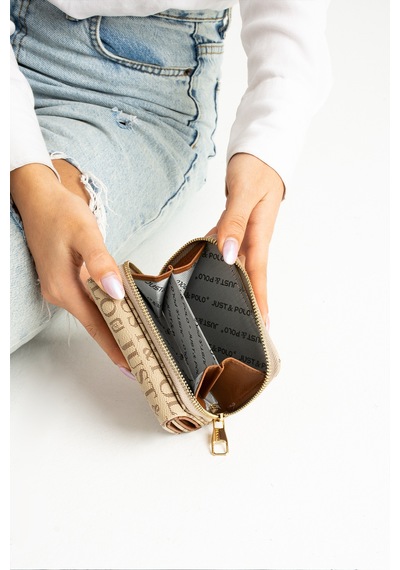 Just Polo Vizon Yeni Sezon Kolon Askili 4 Bolmeli Kadin Omuz Cantasi 25x15cm Vizon - Mat Vizon