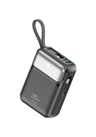 Wiwu Wi-p052 Galaxy Uyumlu Serisi Type-c Lightning Çıkışlı Taşınabilir Powerbank Pd 35w 10000mah Siyah