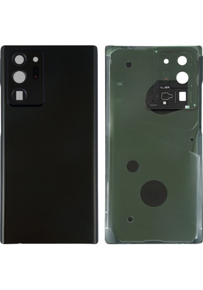 Teknonet Samsung Galaxy Note 20 Ultra Uyumlu Geniş Kamera Camlı Batarya Kapağı - Siyah Siyah