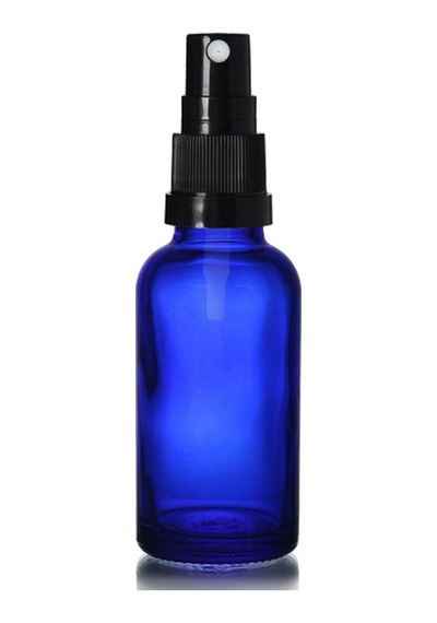 50ml Mavi Cam, Siyah Sprey Başlıklı Şişe, 12 Adet, Cam Şişe, Sprey Şişesi, Ecza Şişesi, Dropper Şişe, Medikal Şişe Diğer