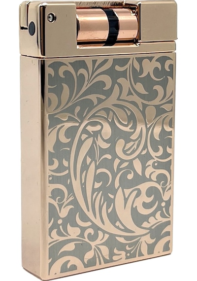 Zenit Rose Gold & Gri Floral Desenli Pürmüz Alevli Özel Seri Çakmak Rose