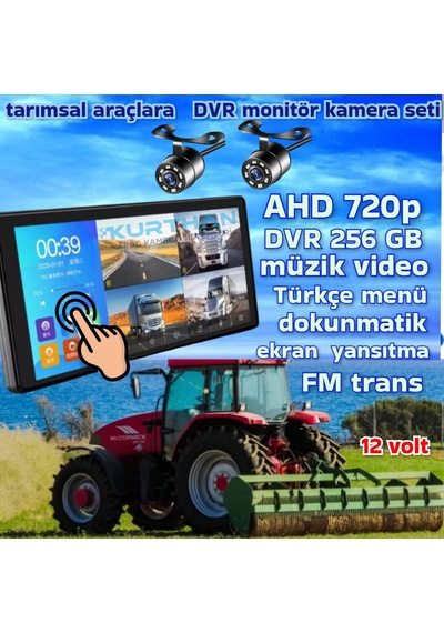 Havalı Tohum Makinası Mibzer 2 Adet Ahd 720p Beyaz Ledli Kamera Dokunmatik 10.36 İnç Monitör 12 V