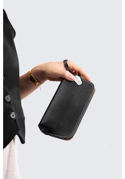 Westbag Unisex Hakiki Dana Derisi Bileklikli El Tutmalı Clutch Çanta Siyah