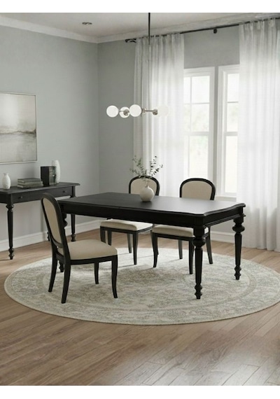 Ariston Ahşap Açılır Mutfak Masası 120cm Siyah