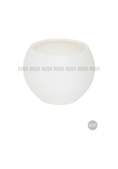 Küre Saksı 51 Cm Beyaz