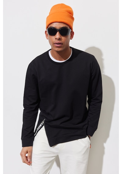 Altınyıldız Classıcs Erkek Sıyah Standart Fit Normal Kesim Bisiklet Yaka Sweatshirt SIYAH