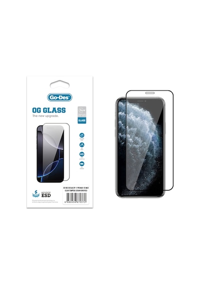 Apple Uyumlu   iPhone 11 Pro Max Go Des Og Glass Antistatik Temperli Cam Ekran Koruyucu Şeffaf