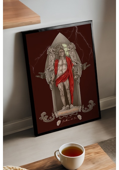 Frankenstein Siyah Ahşap Çerçeveli Poster, Dekoratif Film Duvar Tablosu