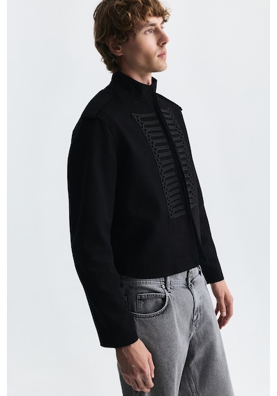 Antioch Apoletli Crop Fit Ceket Siyah