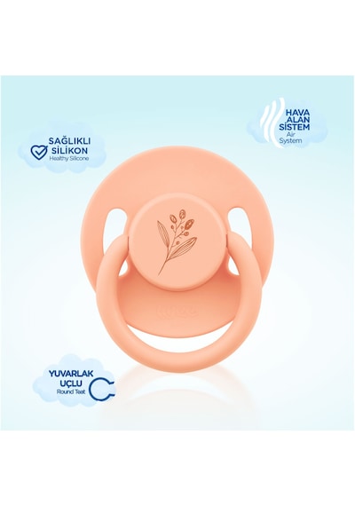 Pure Yuvarlak Uçlu Kauçuk Emzik No:1 Somon 0-6 Ay