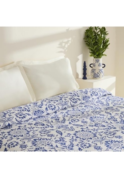 Karaca Home Sven%100 Pamuk Çift Kişilik Tek Pike Mavi Açık Indigo