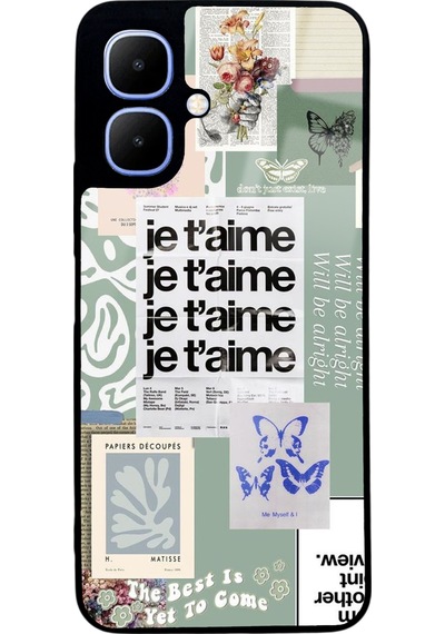 İnfinix Smart 10 Je T'aime Tasarımlı Glossy Telefon Kılıfı Çok Renkli