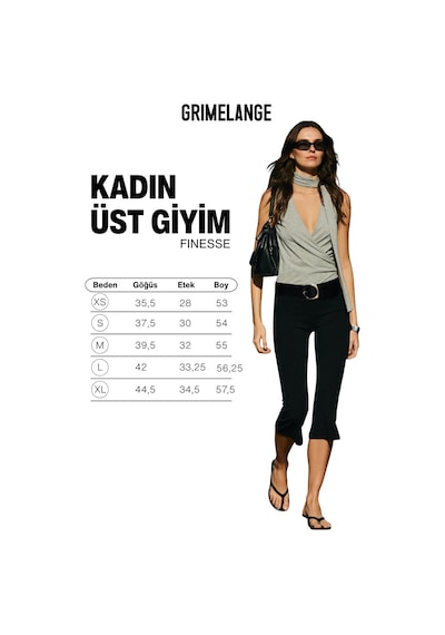 Grımelange Fınesse Kadın Yumuşak Ve Esnek Kumaşlı Fular Yakalı Vucuda Oturan Grimelanj Bluz