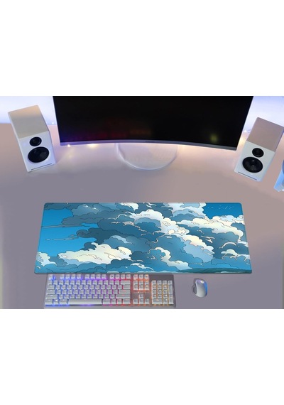 Gaming Mouse Pad 70x30 Mouse Pad Xl Büyük Oyuncu Mouse Pad Speed Bulut Mousepad Blue Cloud, 70x30 Cm 3mm Kalınlık