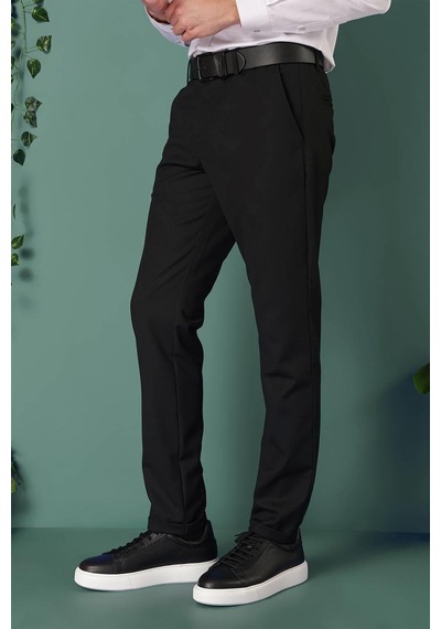 Efor Comfort Fit Yan Cep Beli Lastikli Esnek Pamuk Siyah Jogger Pantolon P 1143 Siyah